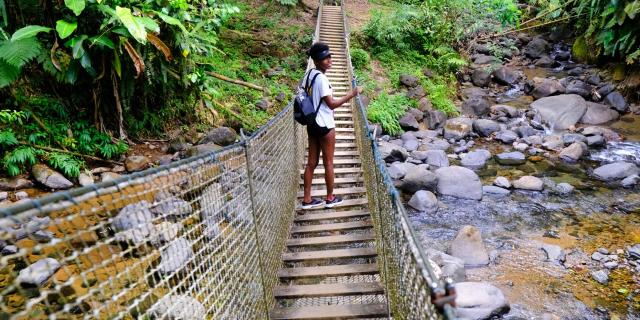 Pont suspendu Randonnée Trace des Jésuites Morne-Rouge Martinique