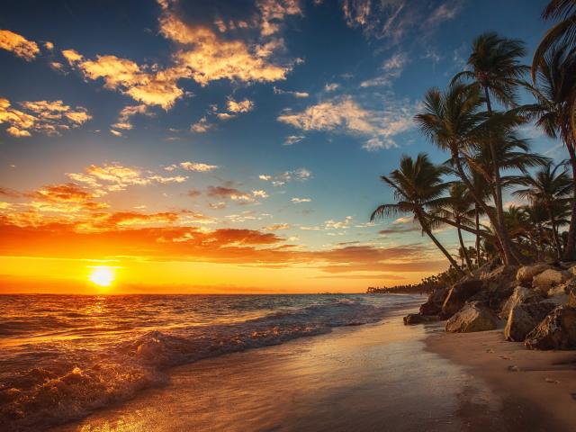 Couché de soleil Plage Martinique