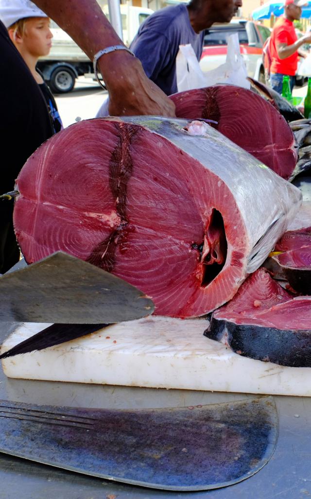 Marché aux poissons Thon Bellefontaine Martinique