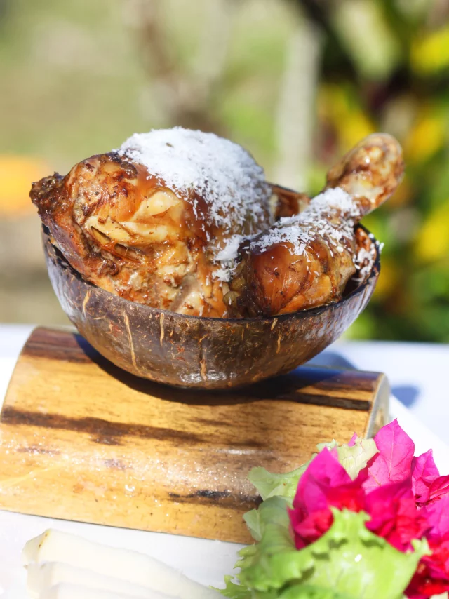 Poulet au coco restaurant Le Bambou Morne-Rouge Martinique