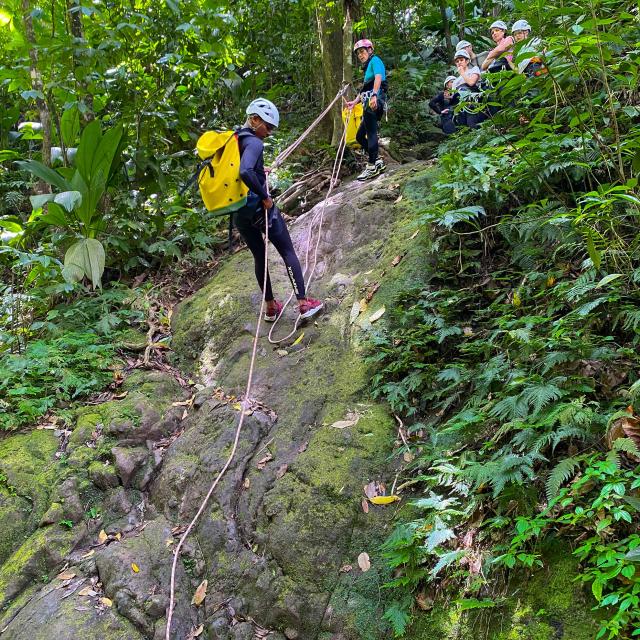 Descente en rappel Canyoning Rivière Mitan Bureau de la randonnée et du canyoning Morne-Vert Martinique