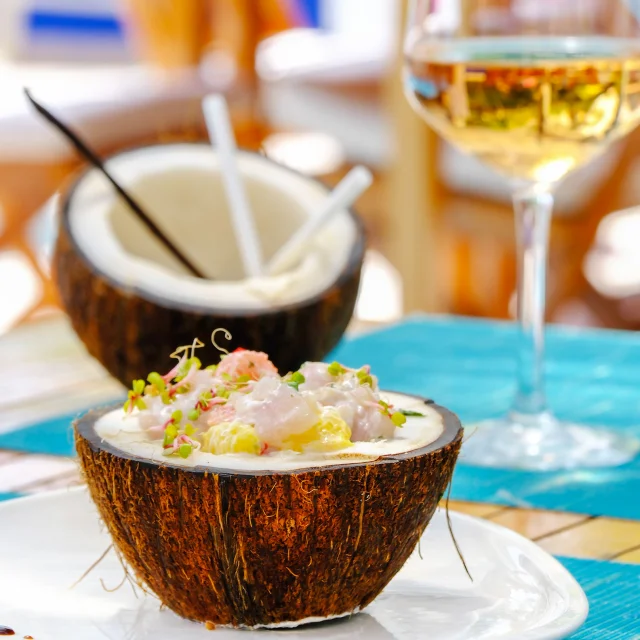 Restaurant Flamant Rose Hôtel Frégate Bleue François Martinique