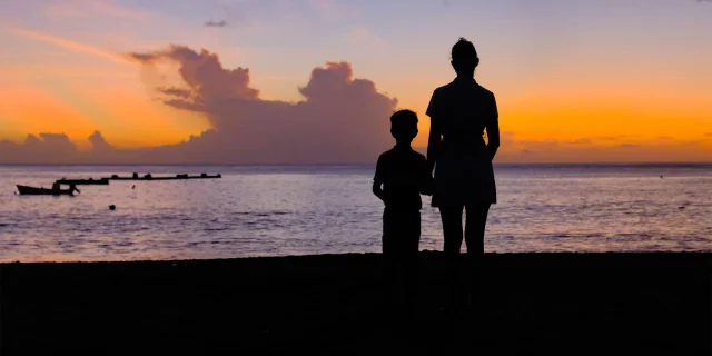 Coucher du soleil Plage du Coin nord Carbet Martinique