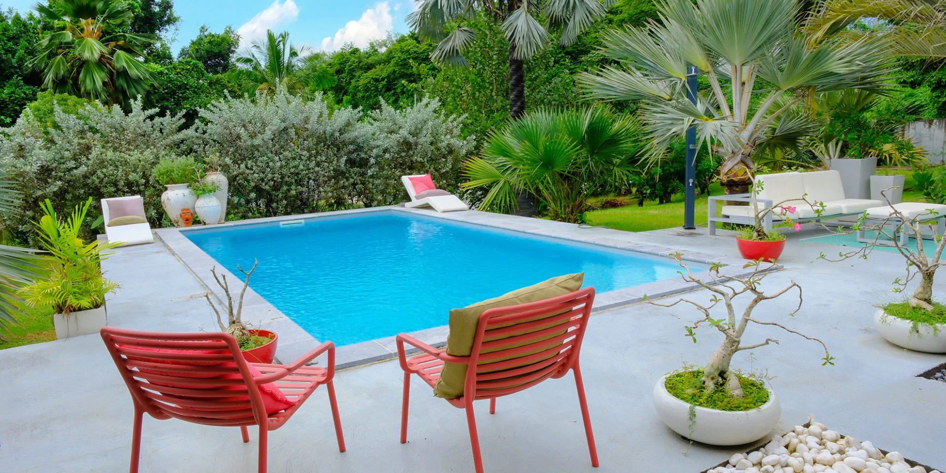 Piscine La Villa Baobab Rouge Ysnay Lamentin Martinique